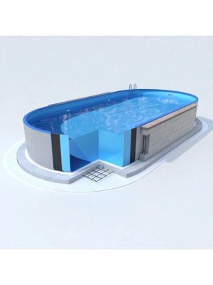 Ibiza Ovaal - 700x350x120cm - 0,60mm - onderrails - zwembad