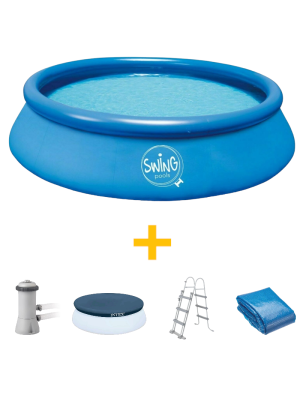Swing Pool - Ø 457x107cm + filterpomp + solar cover + trap