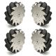 A set of 254mm Steel mecanum wheel(4 pieces)/Bearing Rollers - 14141